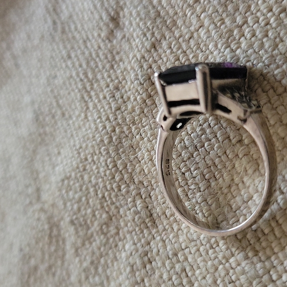Amethyst Marcasite Sterling Ring - Picture 7 of 13